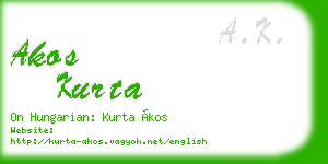 akos kurta business card